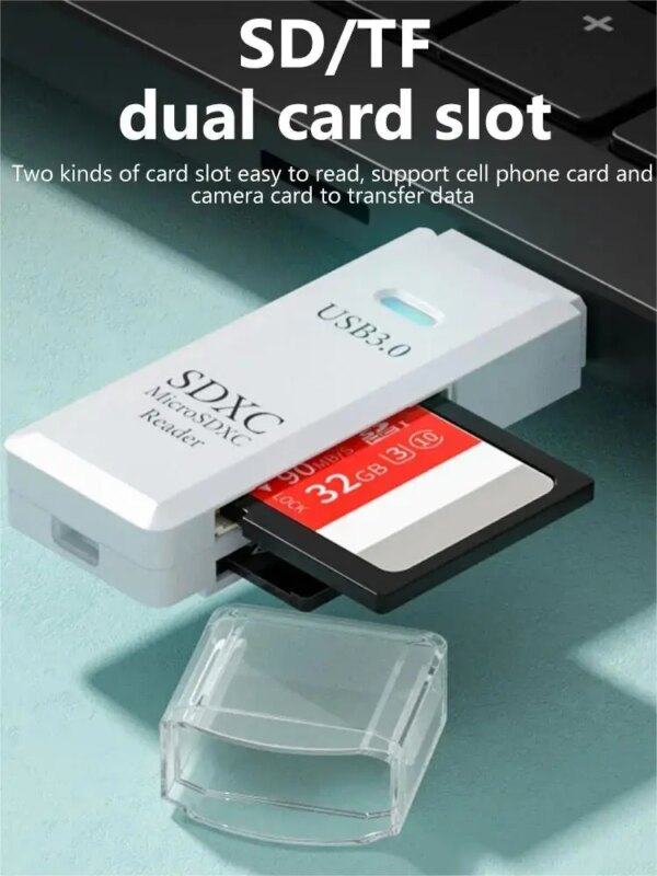 Multi Functional 2-in-1 High-speed USB 3.0/2.0 Card Reader Supports TF+SD Computer, Tablet Camera, Laptop, Car Mounted - Image 3