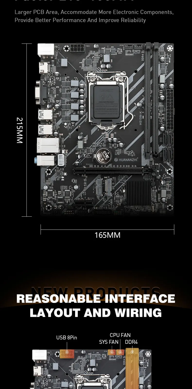 HUANANZHI H510M K M-ATX Motherboard Intel LGA 1200 Support 10 11 generation DDR4 2133 2666 2933MHz XMP 64G M.2 NVME M.2 WIFI HUANANZHI H510M K M-ATX Motherboard Intel LGA 1200 Support 10 11 generation DDR4 2133 2666 2933MHz XMP 64G M.2 NVME M.2 WIFI