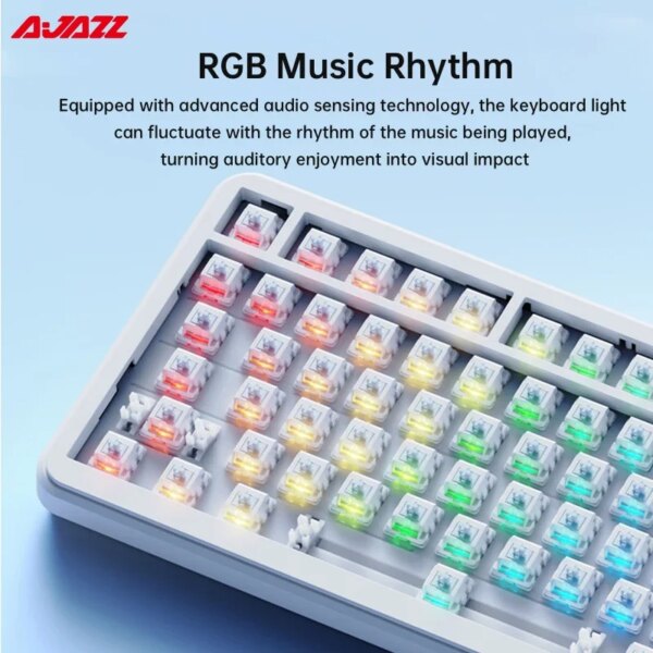 AJAZZ AK820 MAX Tri-mode RGB Gaming Mechanical Keyboard Bluetooth Wireless 2.4G Type C 82 Keys PBT Keycaps Hot Swap for Gamer PC - Image 6