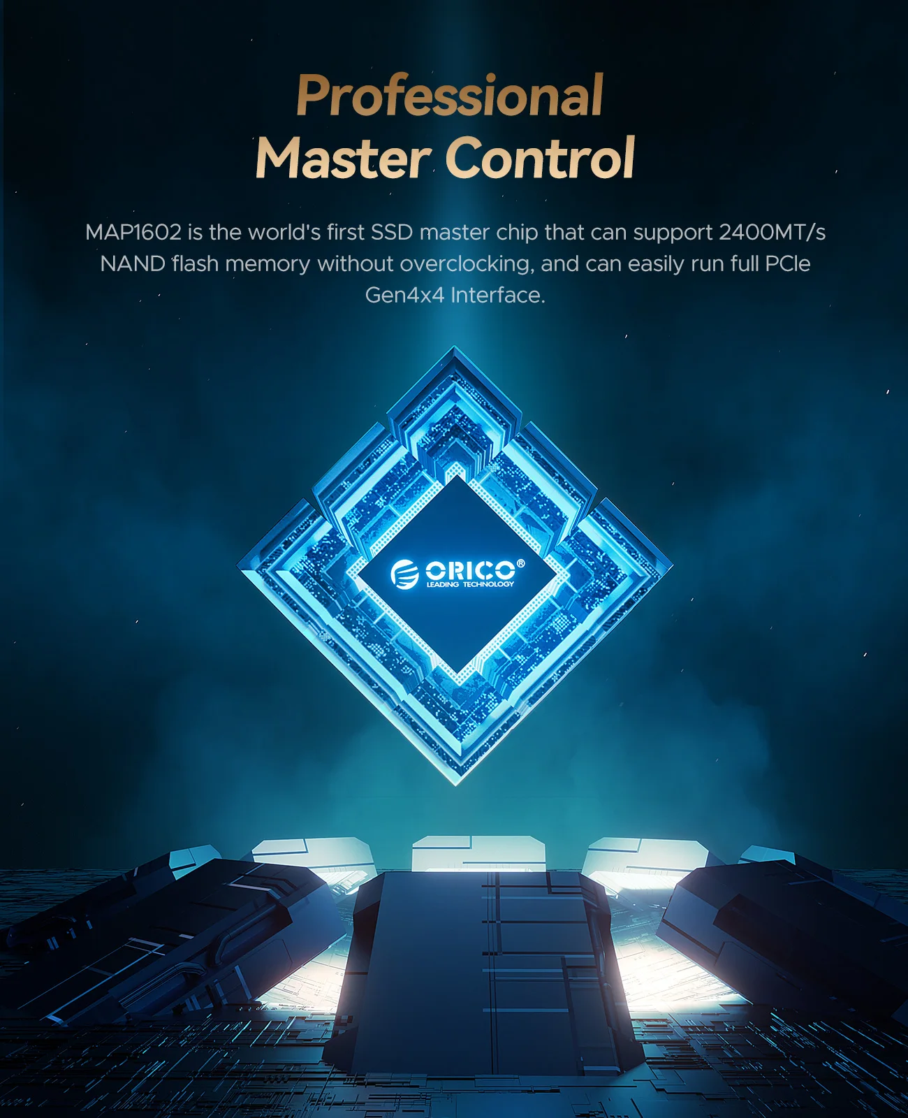 ORICO Gaming PCIe4.0 M.2 NVMe SSD PS5 7400MB/S Internal Solid State Drive Gen4 for High End Computing Gamer Heavy Duty Works