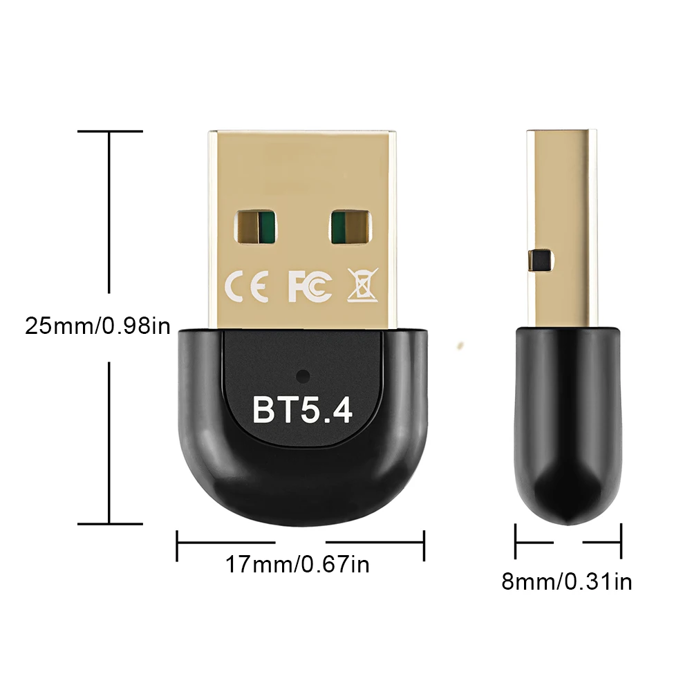 Bluetooth Adapter for PC USB Bluetooth 5.4 Dongle Bluetooth Receiver for Speaker Wireless Mouse Keyboard Music Audio Transmitter Bluetooth Adapter for PC USB Bluetooth 5.4 Dongle Bluetooth Receiver for Speaker Wireless Mouse Keyboard Music Audio Transmitter