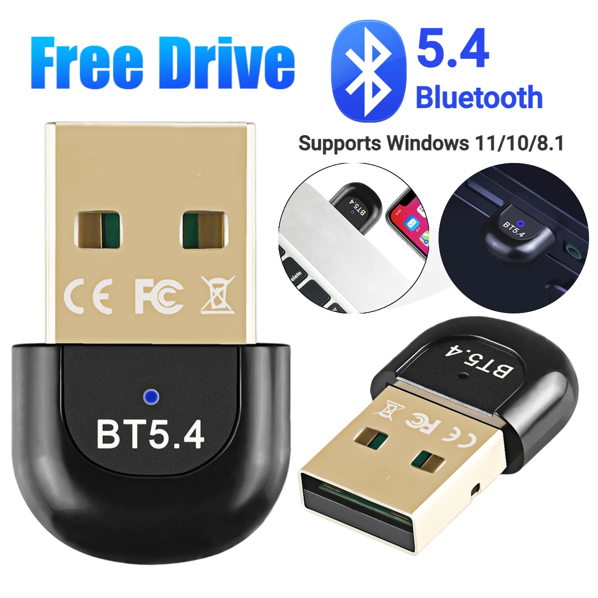 Bluetooth Adapter for PC USB Bluetooth 5.4 Dongle Bluetooth Receiver for Speaker Wireless Mouse Keyboard Music Audio Transmitter Bluetooth Adapter for PC USB Bluetooth 5.4 Dongle Bluetooth Receiver for Speaker Wireless Mouse Keyboard Music Audio Transmitter