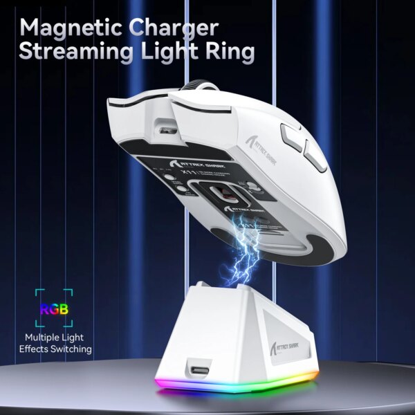 ATTACK SHARK X11 Lightweight Wireless Gaming Mouse with RGB Backlight Charging, Up to 22K DPI, PAW3311 Optical Sensor, HUYU Swit - Image 6