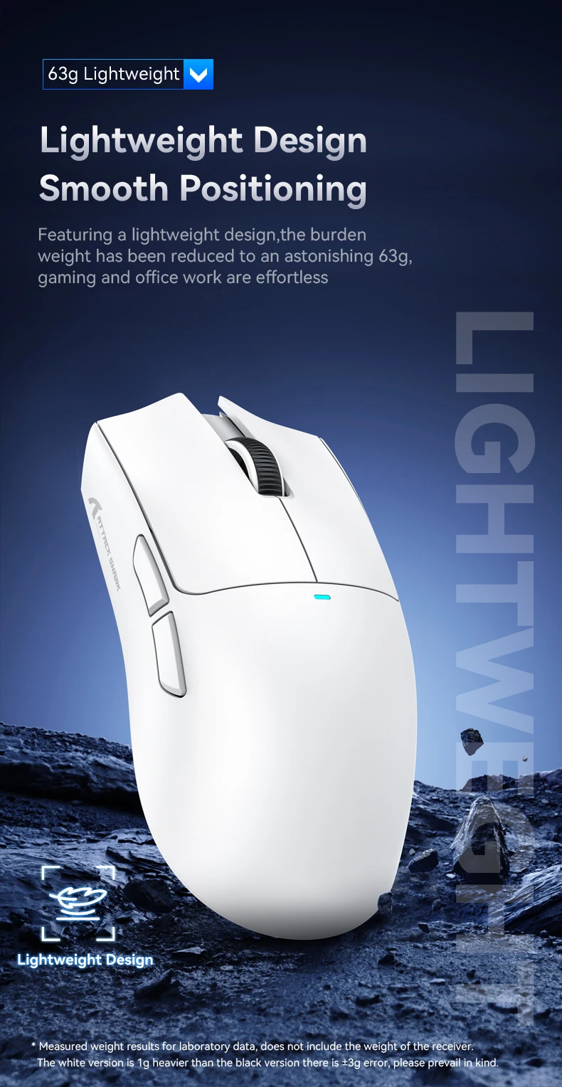 ATTACK SHARK X11 Lightweight Wireless Gaming Mouse with RGB Backlight Charging, Up to 22K DPI, PAW3311 Optical Sensor, HUYU Swit ATTACK SHARK X11 Lightweight Wireless Gaming Mouse with RGB Backlight Charging, Up to 22K DPI, PAW3311 Optical Sensor, HUYU Swit