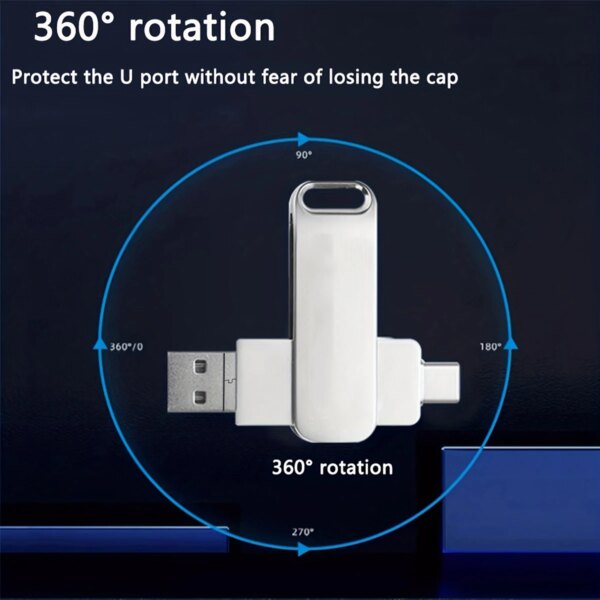 3PCS 3-in-1 USB Flash Drive 128GB 64GB 32GB 16GB 8GB, USB 2.0 High Speed U Disk, Type-C Metal Pen Drive For PC Laptops Tablets - Image 4