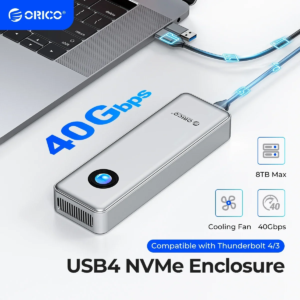 ORICO RGB 40Gbps USB4 M.2 SSD Enclosure 8TB with with Cooling Fan PCIe4.0 NVME Enclosure Aluminum Compatible Thunderbolt 3/4