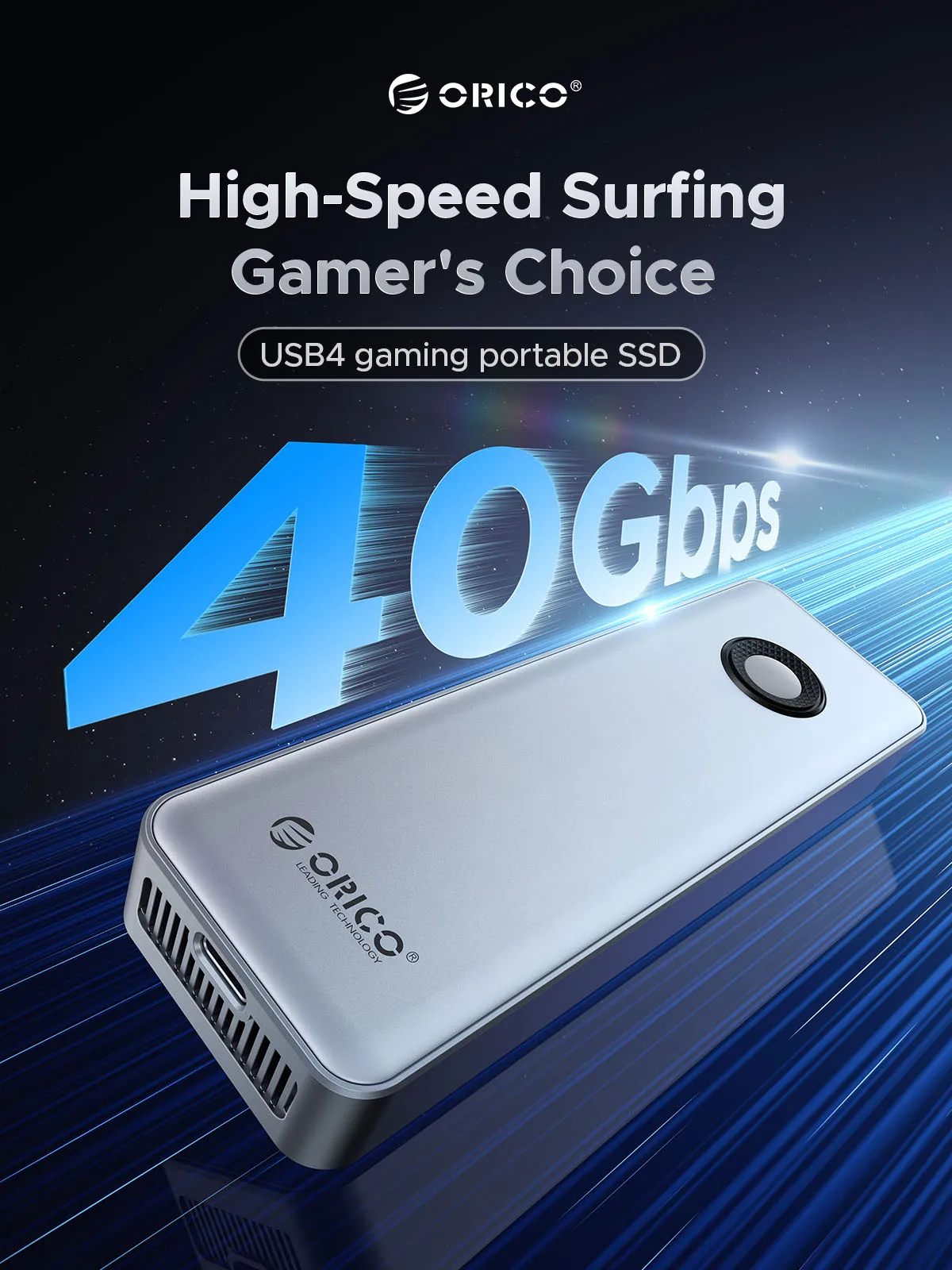 ORICO RGB 40Gbps USB4 M.2 SSD Enclosure 8TB with with Cooling Fan PCIe4.0 NVME Enclosure Aluminum Compatible Thunderbolt 3/4