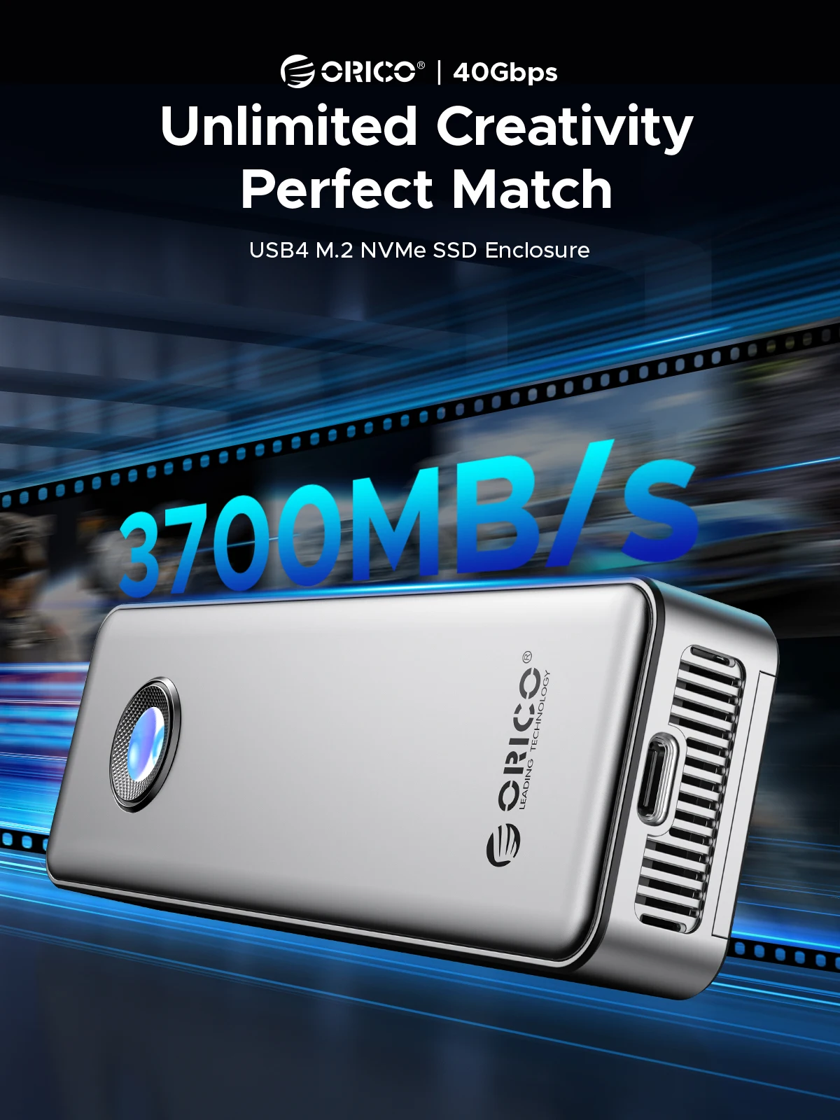 ORICO RGB 40Gbps USB4 M.2 SSD Enclosure 8TB with with Cooling Fan PCIe4.0 NVME Enclosure Aluminum Compatible Thunderbolt 3/4 ORICO RGB 40Gbps USB4 M.2 SSD Enclosure 8TB with with Cooling Fan PCIe4.0 NVME Enclosure Aluminum Compatible Thunderbolt 3/4
