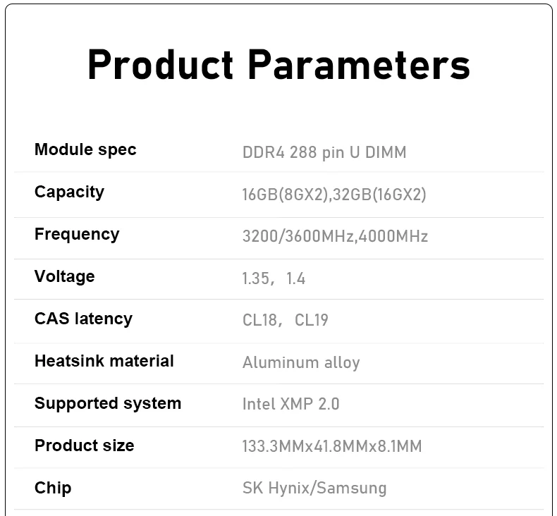 KingBank memoria ram RGB RAM ddr4 8GBx2 16GBx2 3200MHz 3600MHz 4000MHz Hynix dual-channel DIMM desktop memory ram