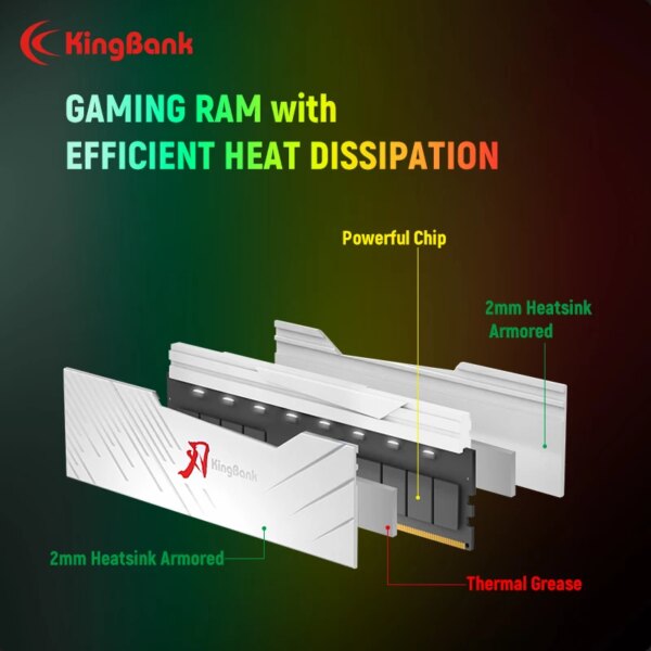 KingBank memoria ram RGB RAM ddr4 8GBx2 16GBx2 3200MHz 3600MHz 4000MHz Hynix dual-channel DIMM desktop memory ram - Image 2