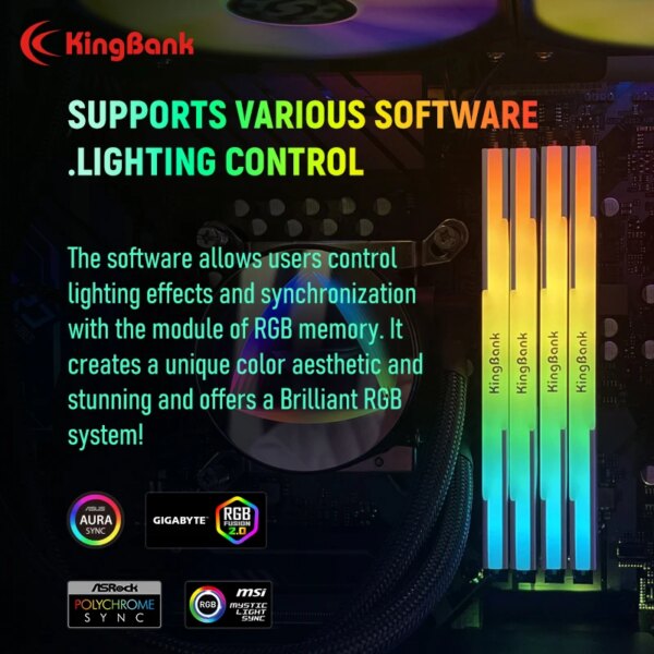 KingBank memoria ram RGB RAM ddr4 8GBx2 16GBx2 3200MHz 3600MHz 4000MHz Hynix dual-channel DIMM desktop memory ram - Image 5