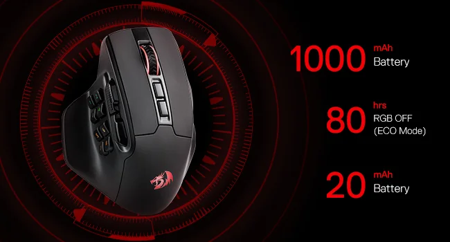 Redragon M811 PRO Wireless MMO Gaming Mouse, 15 Programmable Buttons RGB Gamer Mouse, 10 Side Macro Keys Redragon M811 PRO Wireless MMO Gaming Mouse, 15 Programmable Buttons RGB Gamer Mouse, 10 Side Macro Keys