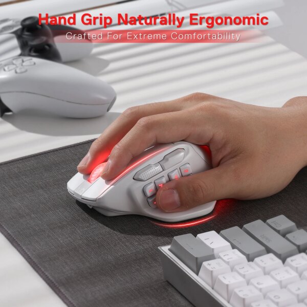 Redragon M811 PRO Wireless MMO Gaming Mouse, 15 Programmable Buttons RGB Gamer Mouse, 10 Side Macro Keys - Image 4