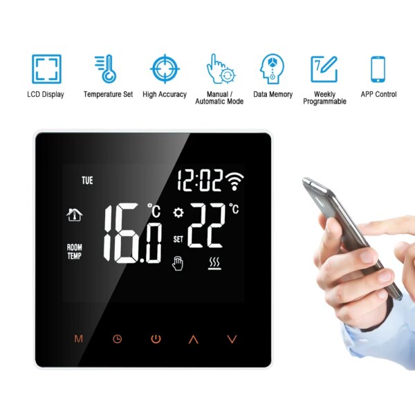 AVATTO Tuya WiFi Smart Thermostat Electric Heating Water Gas Boiler Temperature Remote Controller Work with Alexa,Google Home - Image 3
