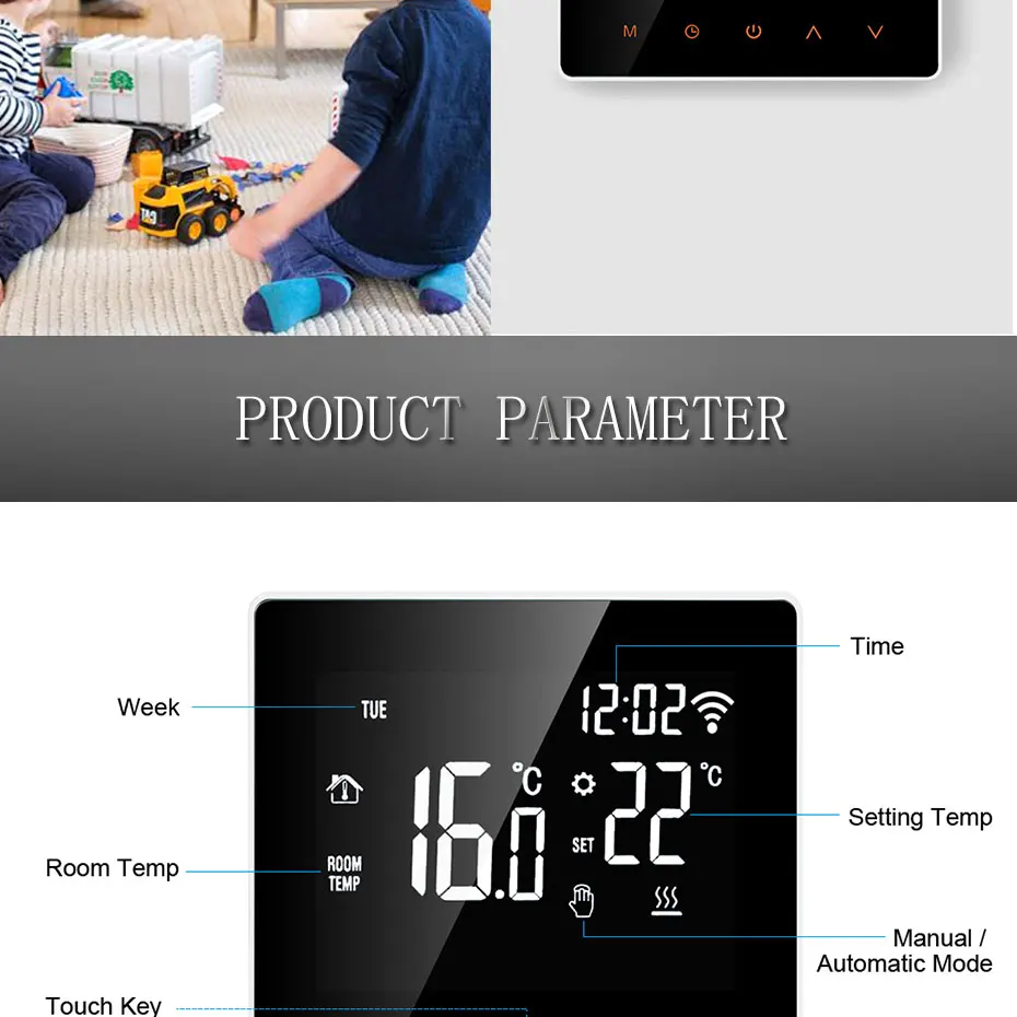 AVATTO Tuya WiFi Smart Thermostat Electric Heating Water Gas Boiler Temperature Remote Controller Work with Alexa,Google Home AVATTO Tuya WiFi Smart Thermostat Electric Heating Water Gas Boiler Temperature Remote Controller Work with Alexa,Google Home