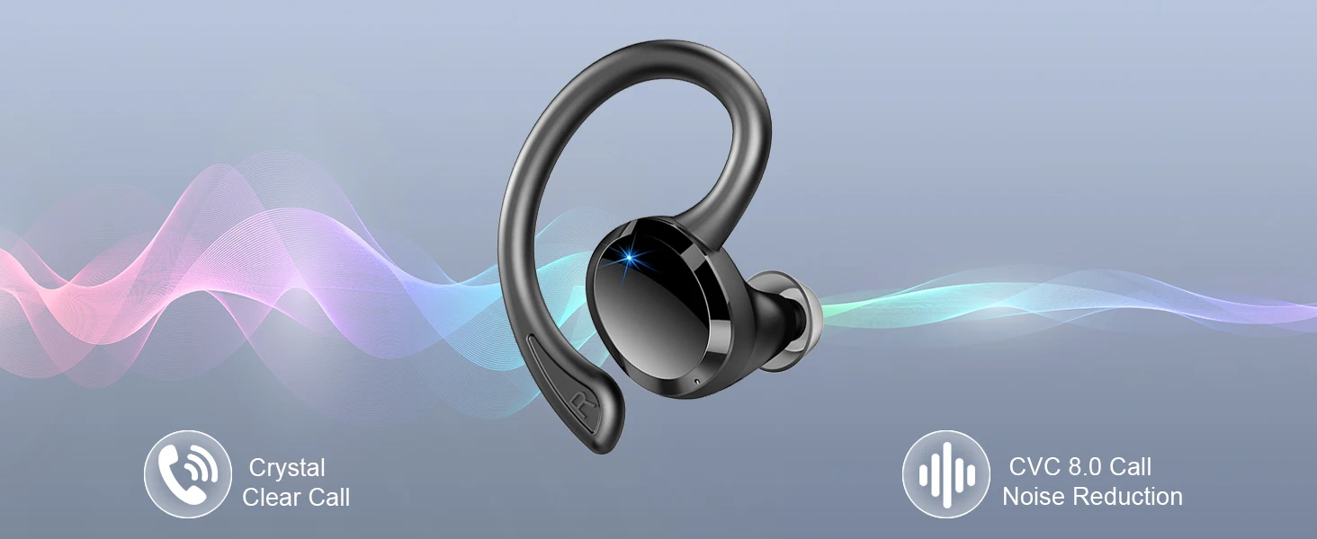 Wireless Earbuds, Bluetooth 5.3 Earbuds Stereo Bass, in-Ear Noise Cancelling Mic, Earphones IP7 Waterproof Sports, 40H Playback.