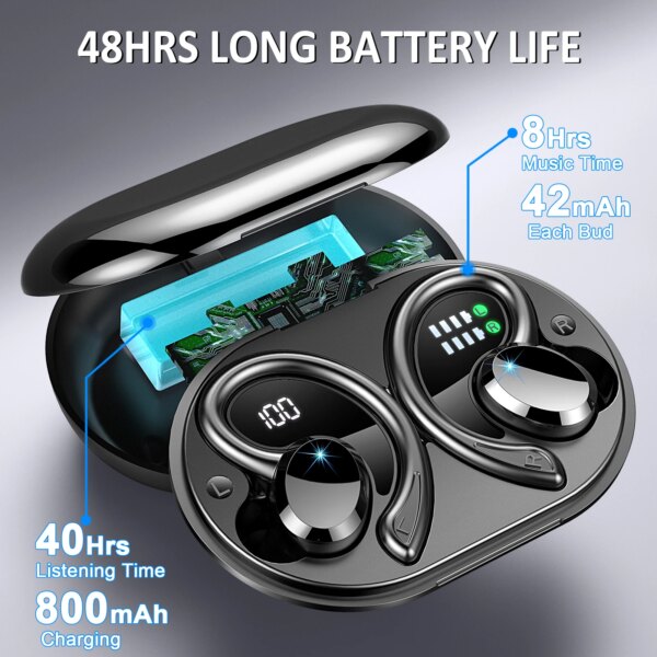 Wireless Earbuds, Bluetooth 5.3 Earbuds Stereo Bass, in-Ear Noise Cancelling Mic, Earphones IP7 Waterproof Sports, 40H Playback. - Image 4