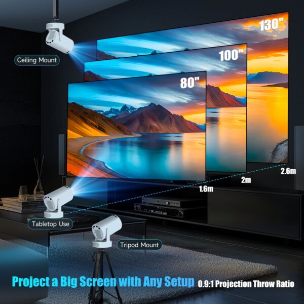 Magcubic HY300 Pro + Projector 4K 720P With 5W Speaker Android 11 8000 Lumens WiFi 6 BT5.4 Outdoor Video Home Theater Projector - Image 5