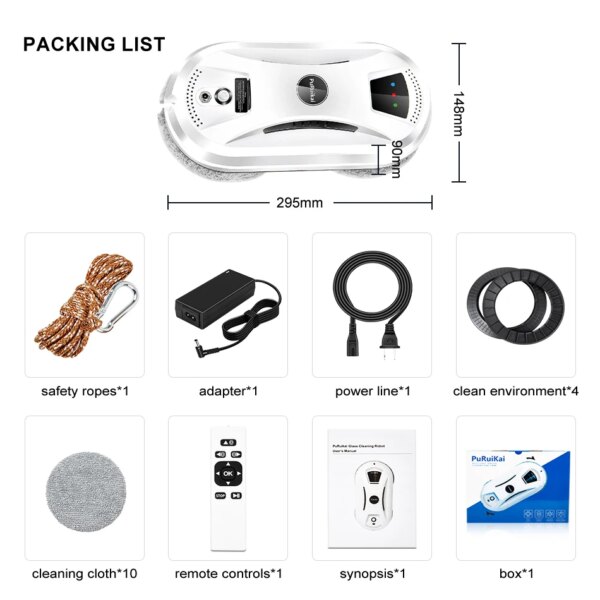 PuRuiKai Ultra thin Robot vacuum cleaner window cleaning robot window  electric glass limpiacristales remote control for home - Image 6