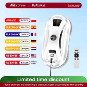 PuRuiKai Ultra thin Robot vacuum cleaner window cleaning robot window  electric glass limpiacristales remote control for home