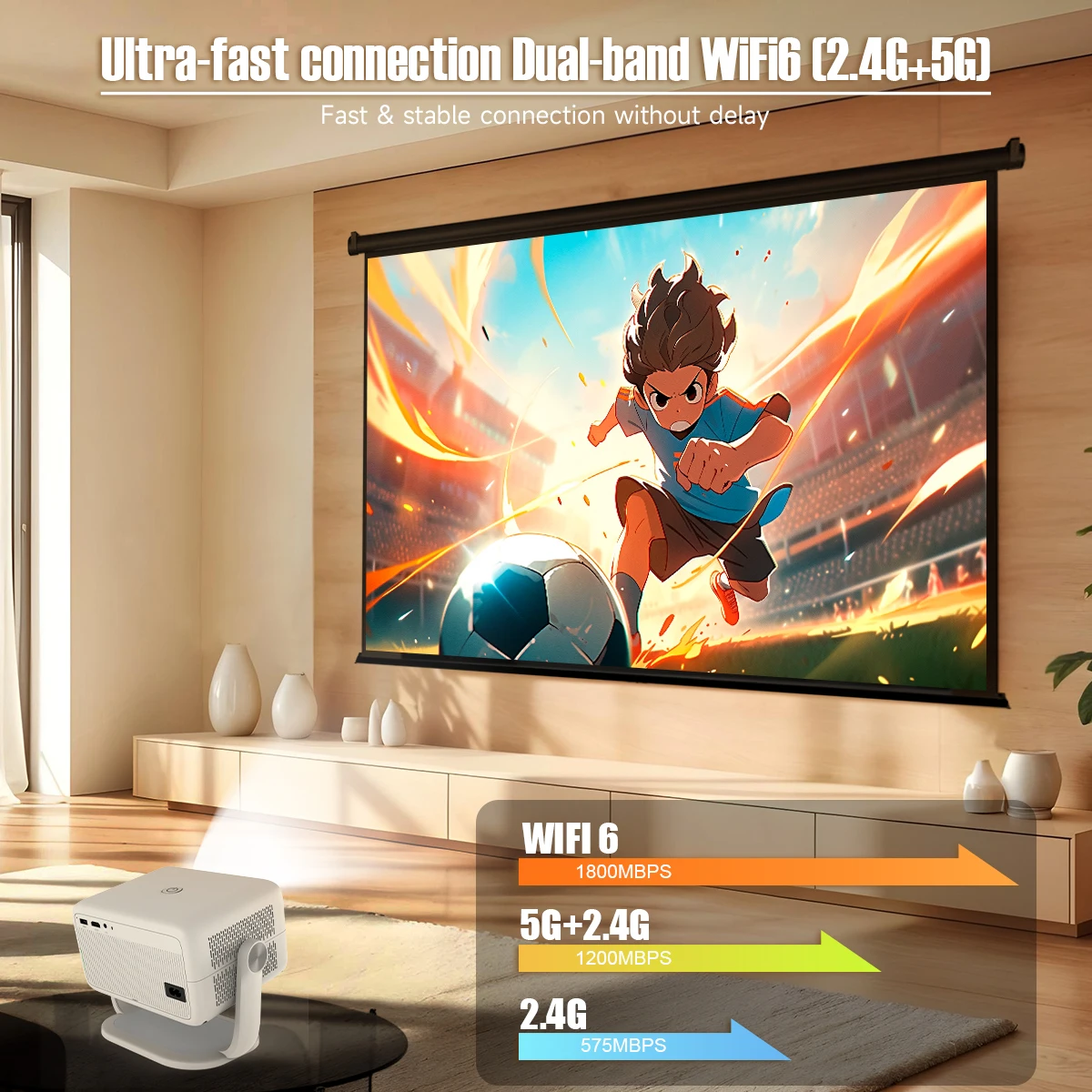 Magcubic 650ANSI L018 Projector 4K Native 1080P Auto Focus & Keystone Correction Android11 BT5.2 WIFI6 360° Portable Home Cinema Magcubic 650ANSI L018 Projector 4K Native 1080P Auto Focus & Keystone Correction Android11 BT5.2 WIFI6 360° Portable Home Cinema