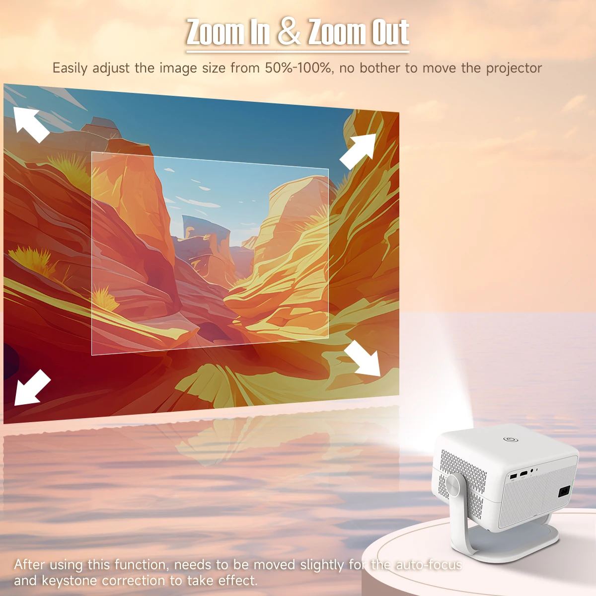 Magcubic 650ANSI L018 Projector 4K Native 1080P Auto Focus & Keystone Correction Android11 BT5.2 WIFI6 360° Portable Home Cinema Magcubic 650ANSI L018 Projector 4K Native 1080P Auto Focus & Keystone Correction Android11 BT5.2 WIFI6 360° Portable Home Cinema
