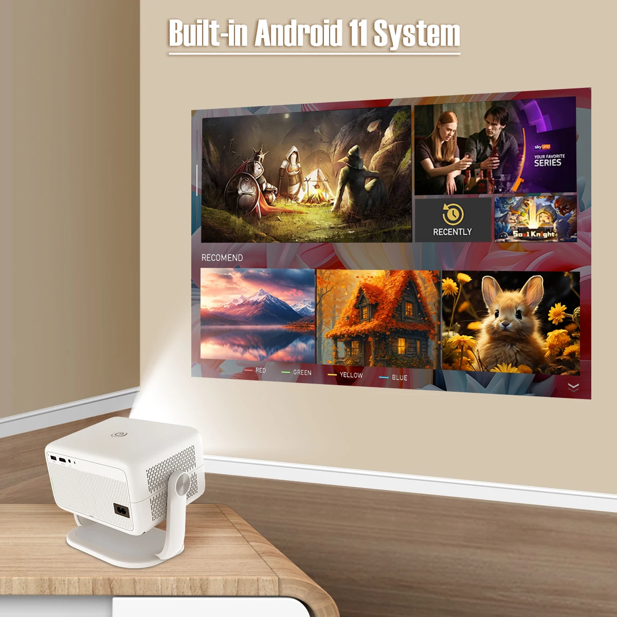 Magcubic 650ANSI L018 Projector 4K Native 1080P Auto Focus & Keystone Correction Android11 BT5.2 WIFI6 360° Portable Home Cinema Magcubic 650ANSI L018 Projector 4K Native 1080P Auto Focus & Keystone Correction Android11 BT5.2 WIFI6 360° Portable Home Cinema
