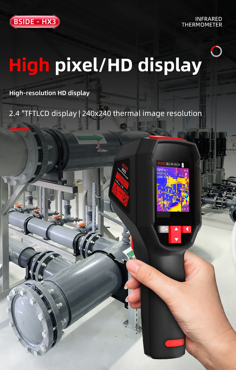 BSIDE NEW Thermal Imager Camera HX1 HX3 Laser Thermographic HD Resolution For Circuit PCB Repair Pipeline Detection Medical