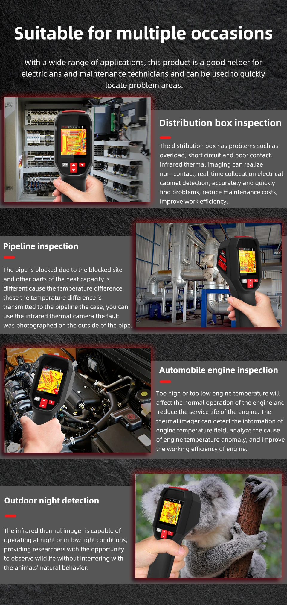 BSIDE NEW Thermal Imager Camera HX1 HX3 Laser Thermographic HD Resolution For Circuit PCB Repair Pipeline Detection Medical