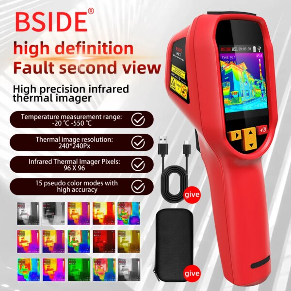 BSIDE NEW Thermal Imager Camera HX1 HX3 Laser Thermographic HD Resolution For Circuit PCB Repair Pipeline Detection Medical - Image 2