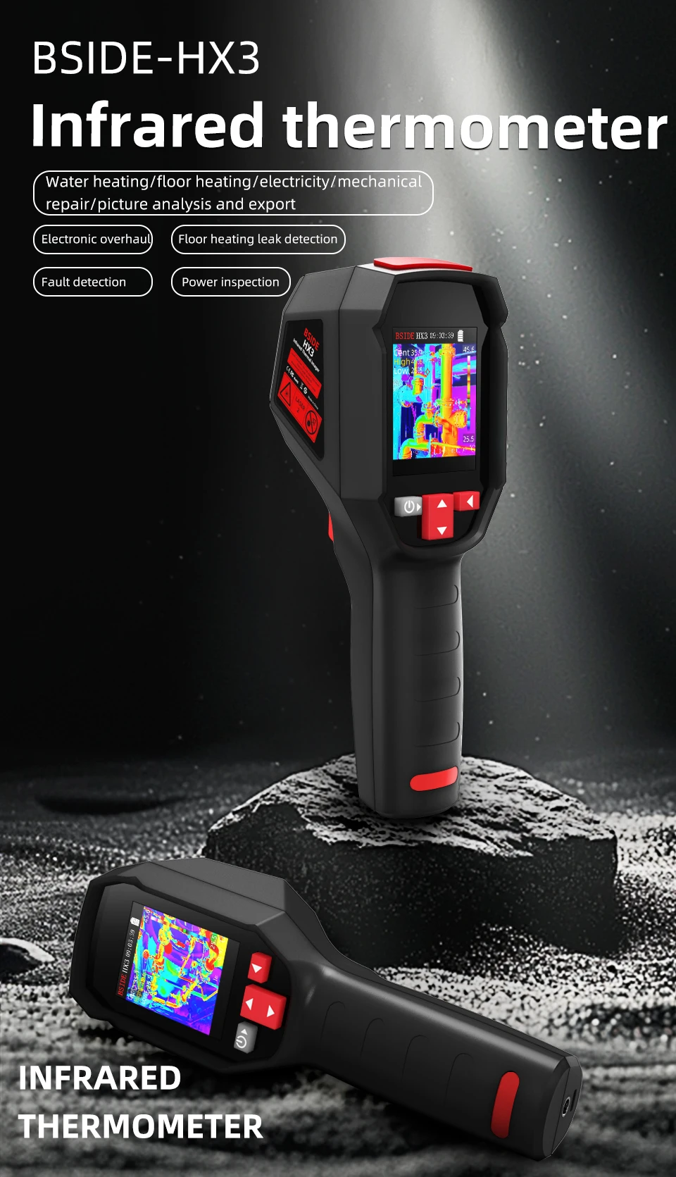 BSIDE NEW Thermal Imager Camera HX1 HX3 Laser Thermographic HD Resolution For Circuit PCB Repair Pipeline Detection Medical
