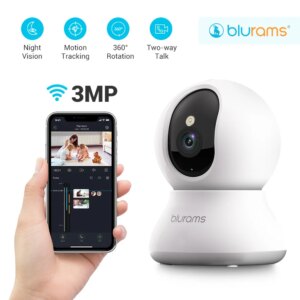 Blurams Baby Monitor Camera 2K HD Home Security Camera with Motion Detection and Two-Way Audio, Easy Setup, Clear Day & Night