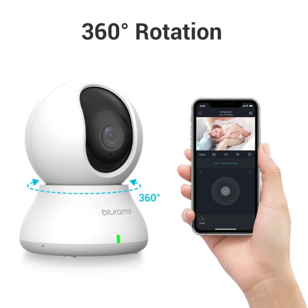 Blurams Baby Monitor Camera 2K HD Home Security Camera with Motion Detection and Two-Way Audio, Easy Setup, Clear Day & Night - Image 3