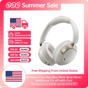 QCY H3 Pro ANC Wireless Headphone 50dB Noise Canceling Hi-Res Spatial Audio Earphone with LDAC Bluetooth 5.4 Over Ear Headset