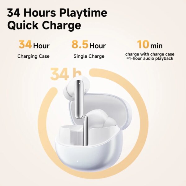 QCY MeloBuds Pro ANC Wireless Bluetooth Earphones 46dB Hybrid ANC Hi-Res LDAC Bluetooth 5.3 Earbuds 6 Mic 34H Playtime - Image 6