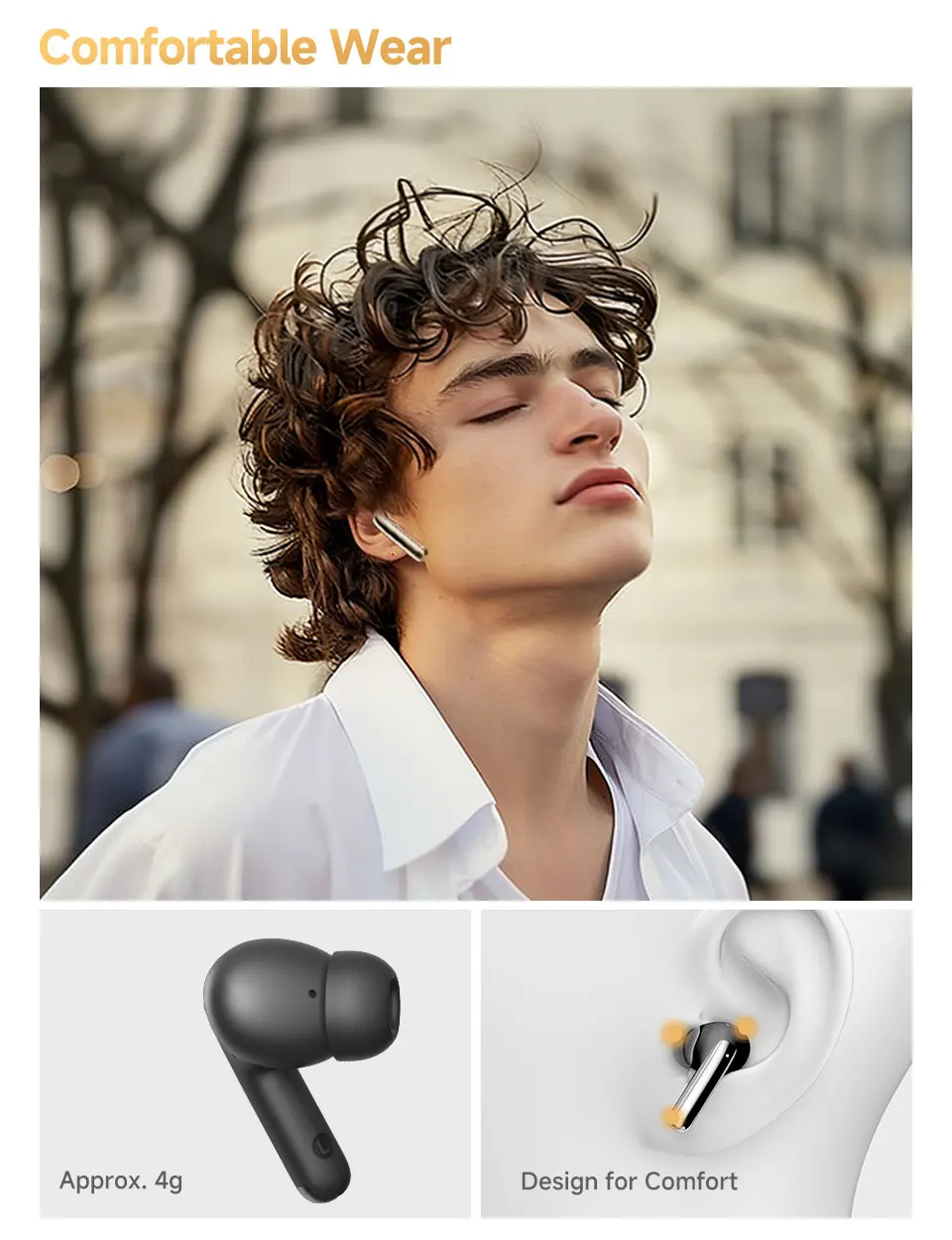 QCY MeloBuds Pro ANC Wireless Bluetooth Earphones 46dB Hybrid ANC Hi-Res LDAC Bluetooth 5.3 Earbuds 6 Mic 34H Playtime