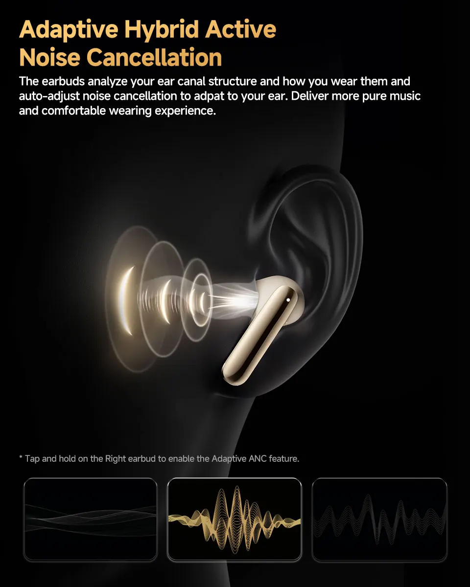 QCY MeloBuds Pro ANC Wireless Bluetooth Earphones 46dB Hybrid ANC Hi-Res LDAC Bluetooth 5.3 Earbuds 6 Mic 34H Playtime