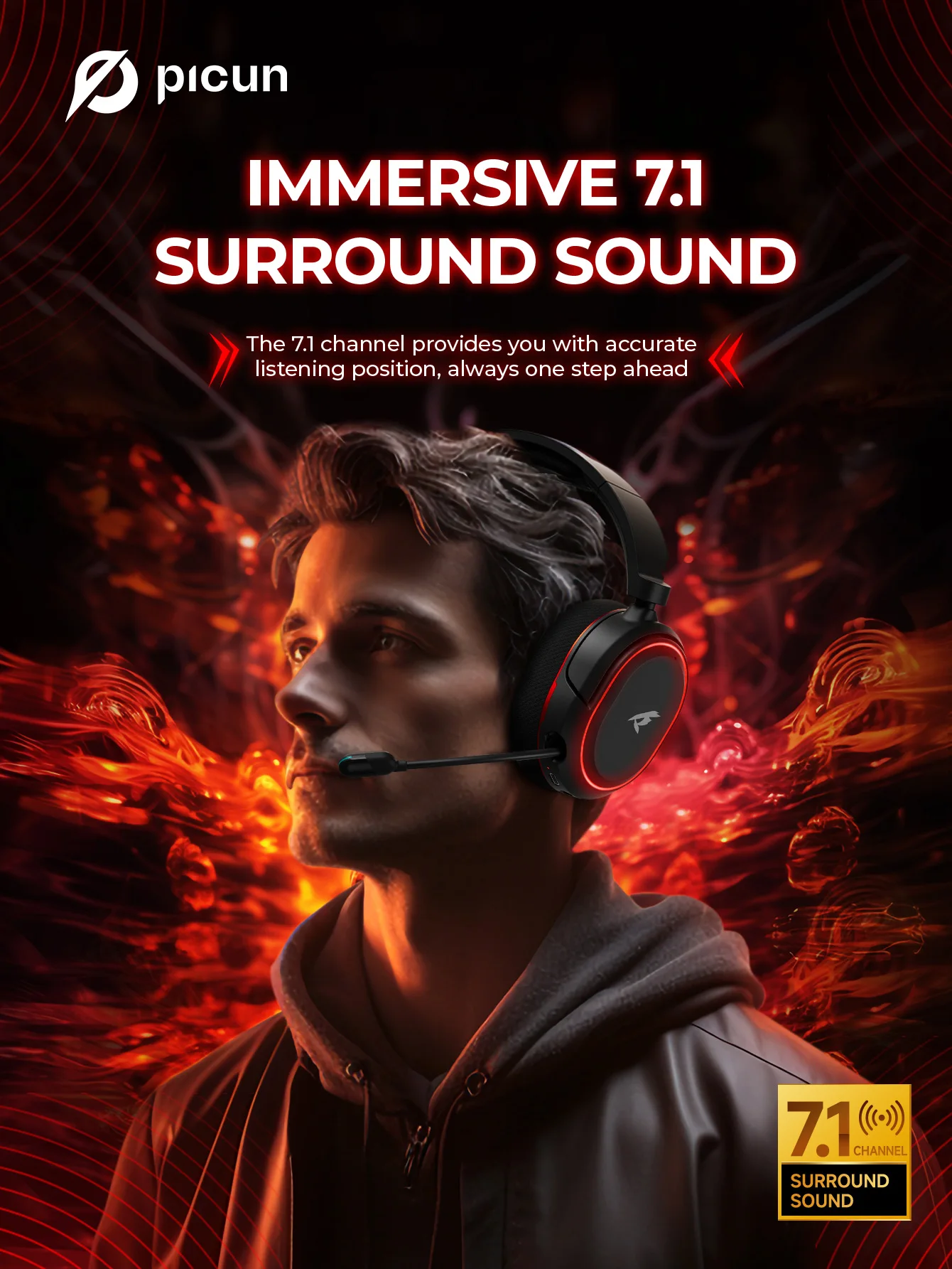 Picun G2 2.4G Wireless Gaming Headset Bluetooth Headphones 5ms Low Latency 7.1 Surround ENC Mic For PC PS4 PS5 Phone Switch Picun G2 2.4G Wireless Gaming Headset Bluetooth Headphones 5ms Low Latency 7.1 Surround ENC Mic For PC PS4 PS5 Phone Switch