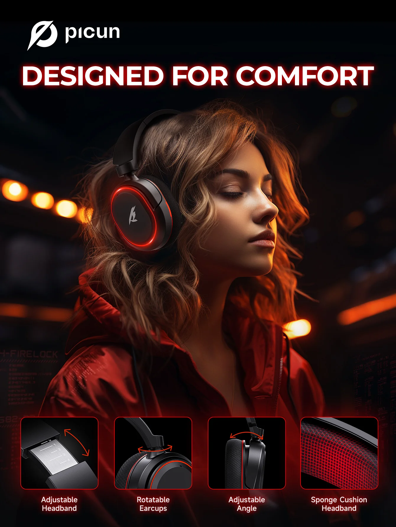 Picun G2 2.4G Wireless Gaming Headset Bluetooth Headphones 5ms Low Latency 7.1 Surround ENC Mic For PC PS4 PS5 Phone Switch Picun G2 2.4G Wireless Gaming Headset Bluetooth Headphones 5ms Low Latency 7.1 Surround ENC Mic For PC PS4 PS5 Phone Switch