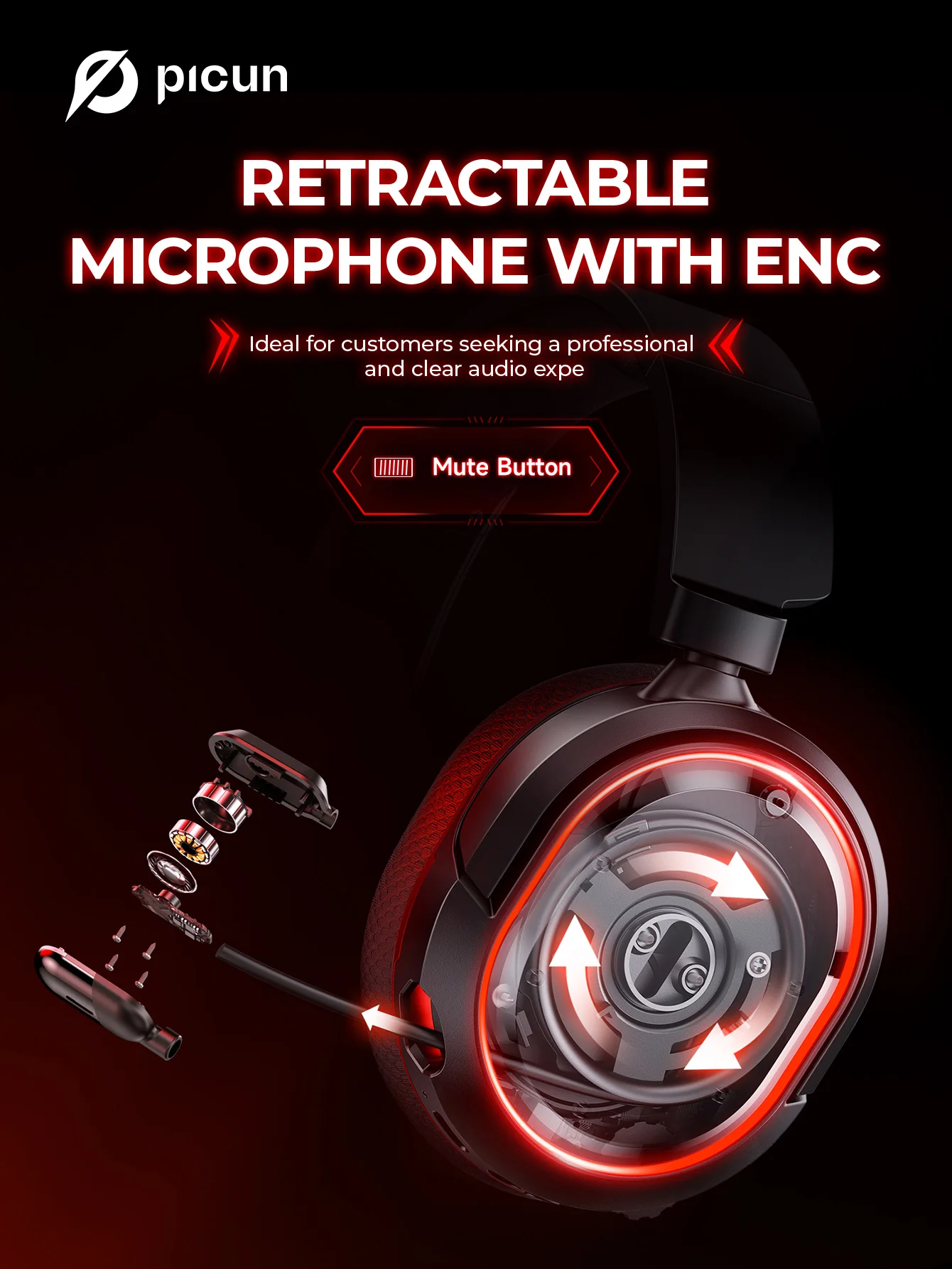 Picun G2 2.4G Wireless Gaming Headset Bluetooth Headphones 5ms Low Latency 7.1 Surround ENC Mic For PC PS4 PS5 Phone Switch Picun G2 2.4G Wireless Gaming Headset Bluetooth Headphones 5ms Low Latency 7.1 Surround ENC Mic For PC PS4 PS5 Phone Switch