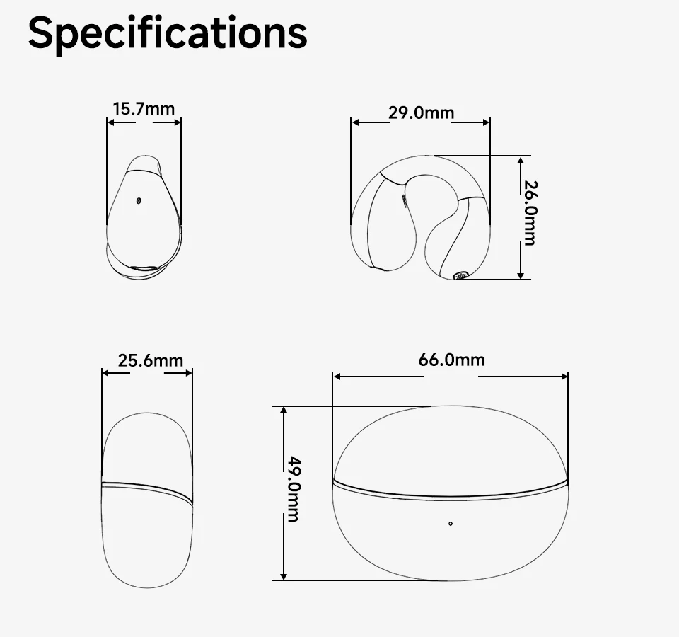 QCY Crossky C30 Wireless Earphones Bluetooth 5.4 Ear clip TWS Sports Earbuds Open Ear Earclip Dual-Connection Headphone