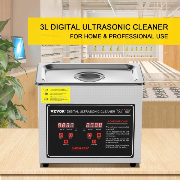 VEVOR 2L 3L 6L 10L 22L 30L Ultrasonic Cleaner Stainless Steel Portable Heated Cleaning Washing Machine Ultrasound Home Appliance - Image 2