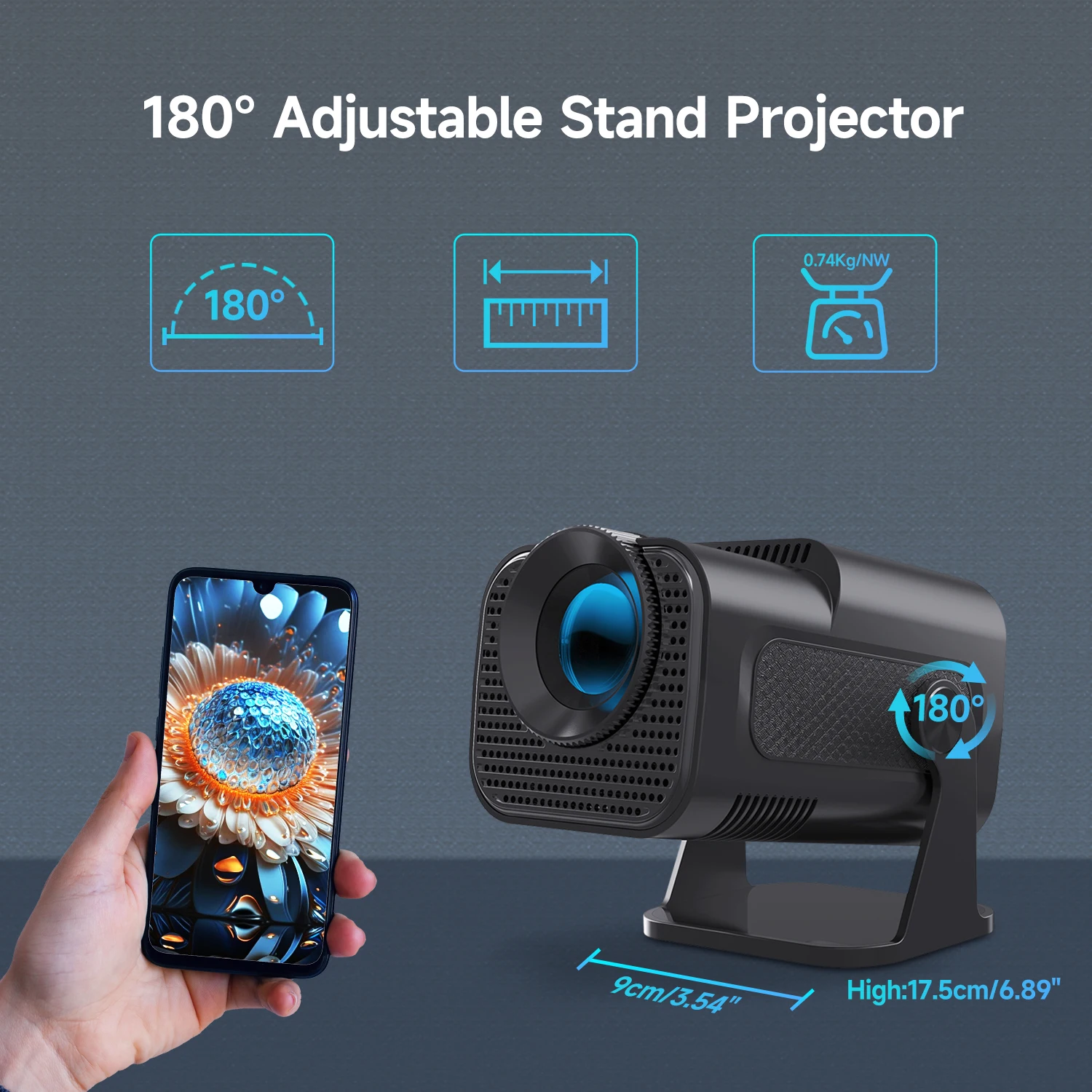 Magcubic HY320 Mini Native 720P Android 11 4K Projector 300ANSI Wifi6 BT5.0 Cinema Outdoor Portable 180° Rotable Projector Magcubic HY320 Mini Native 720P Android 11 4K Projector 300ANSI Wifi6 BT5.0 Cinema Outdoor Portable 180° Rotable Projector