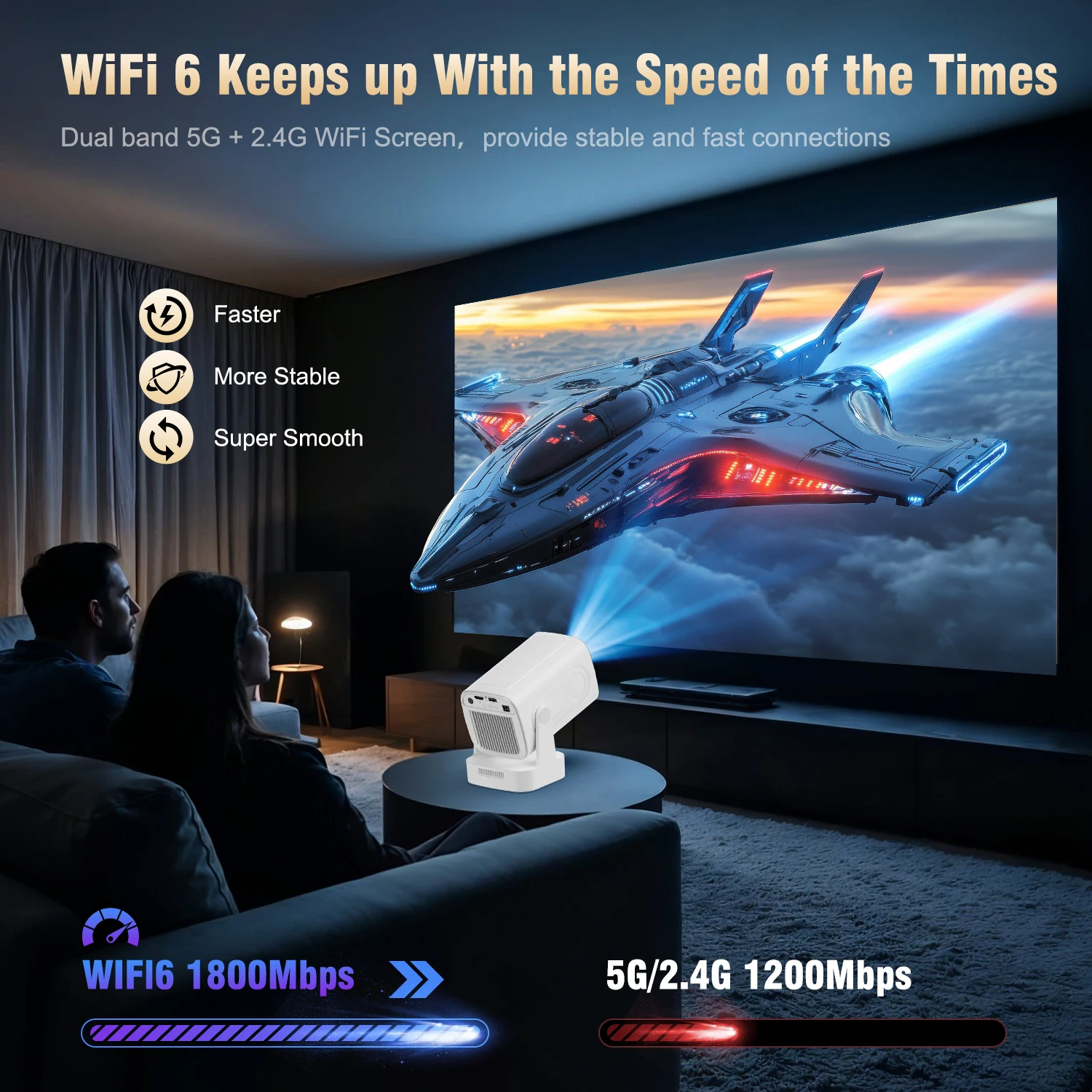 Magcubic HY310 Mini Projector for Outdoor Movies Auto Focus 1080P 330ANSI Android 11 WiFi6 BT5.4 4K with Air Mouse Voice Remote Magcubic HY310 Mini Projector for Outdoor Movies Auto Focus 1080P 330ANSI Android 11 WiFi6 BT5.4 4K with Air Mouse Voice Remote