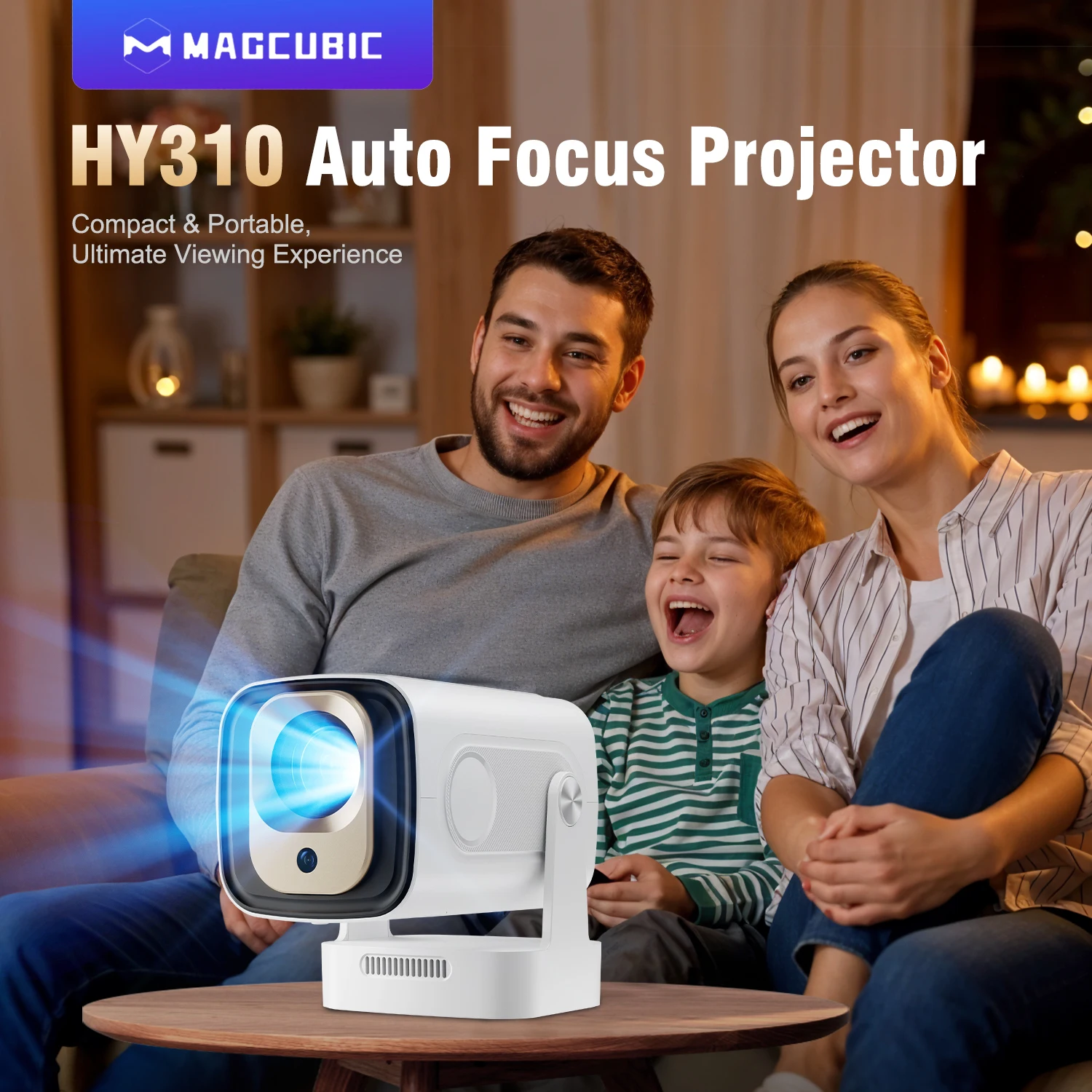 Magcubic HY310 Mini Projector for Outdoor Movies Auto Focus 1080P 330ANSI Android 11 WiFi6 BT5.4 4K with Air Mouse Voice Remote Magcubic HY310 Mini Projector for Outdoor Movies Auto Focus 1080P 330ANSI Android 11 WiFi6 BT5.4 4K with Air Mouse Voice Remote
